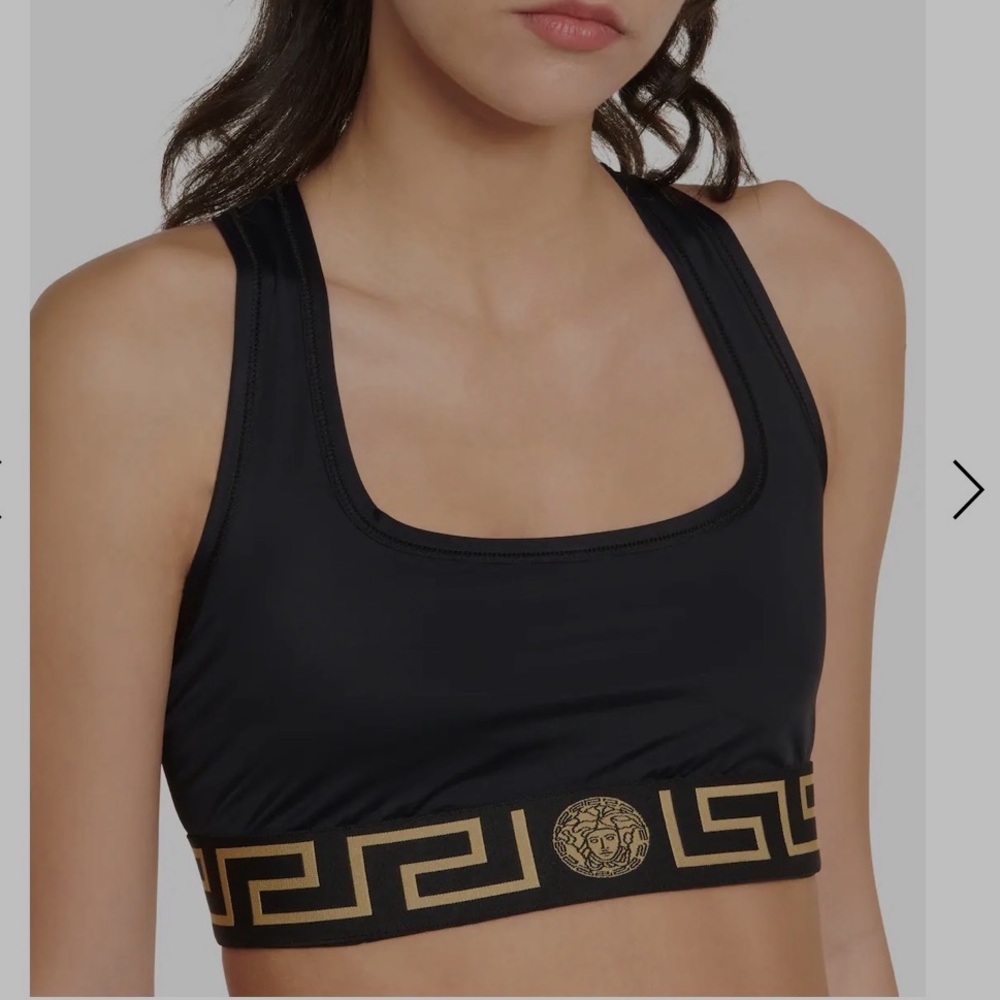 Versace Greca Border Gym Sports Bra